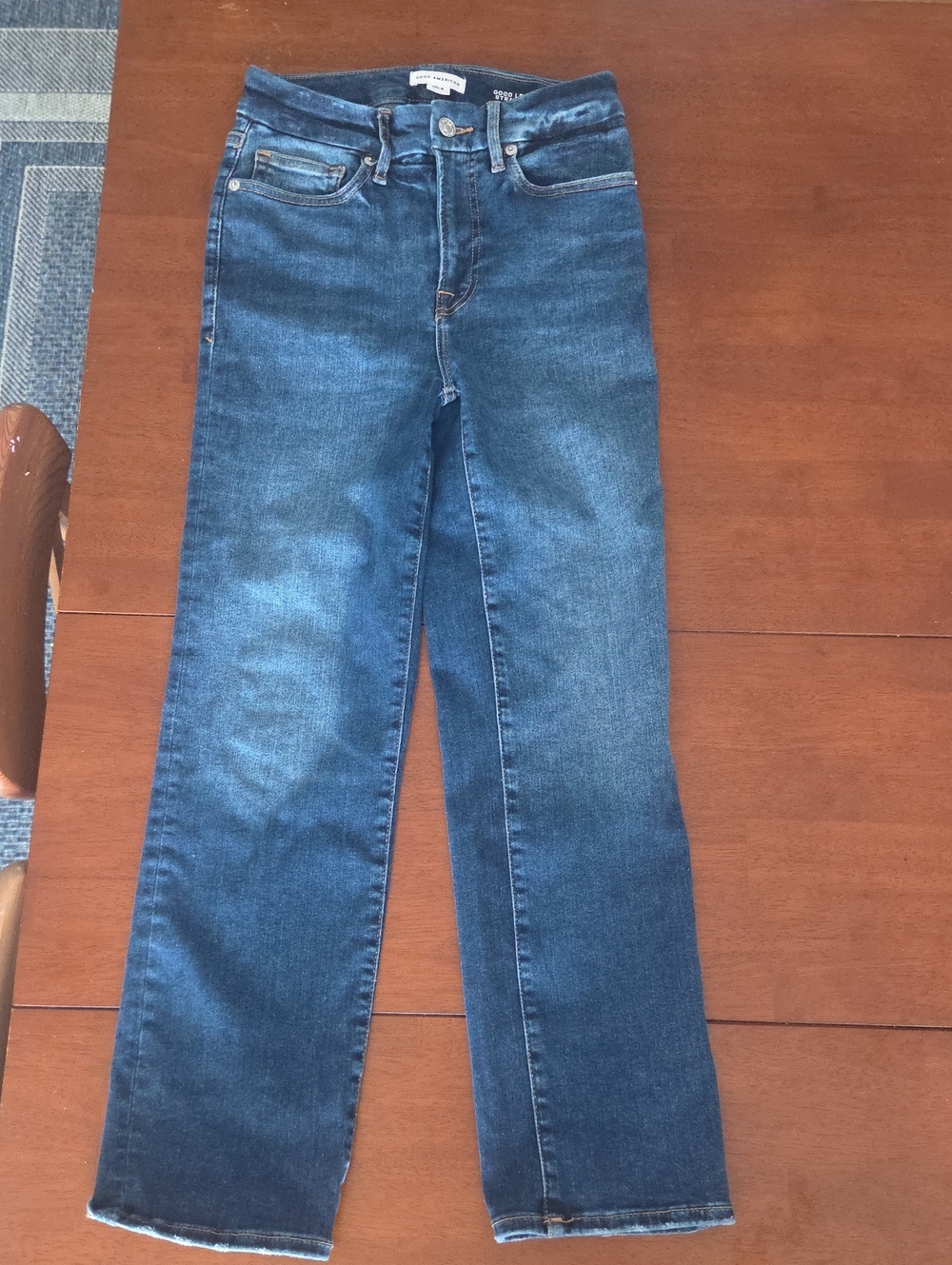 Good American Midwash Straight-Leg Jeans